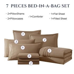 Monbix bed-in-a-bag unpacked view highlights seven piece value and complete setup