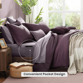 Monbix Italian Plum King pillowcases protect pillows with soft, durable fabric.