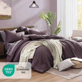 Monbix Italian Plum King shams add coordinated style with simple upkeep.