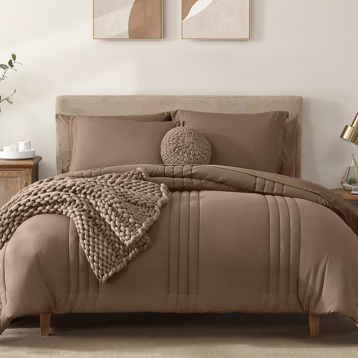 Monbix King Size Comforter close-up fabric shows soft texture and warmth