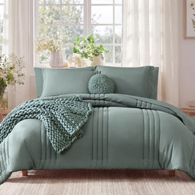 Monbix king-size comforter set full bed ensemble for quick, coordinated styling.