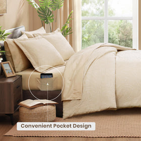 Monbix queen comforter pattern preview highlights easy care and lightweight warmth