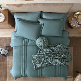 Monbix queen pillowcases in blue-green finish for easy mornings