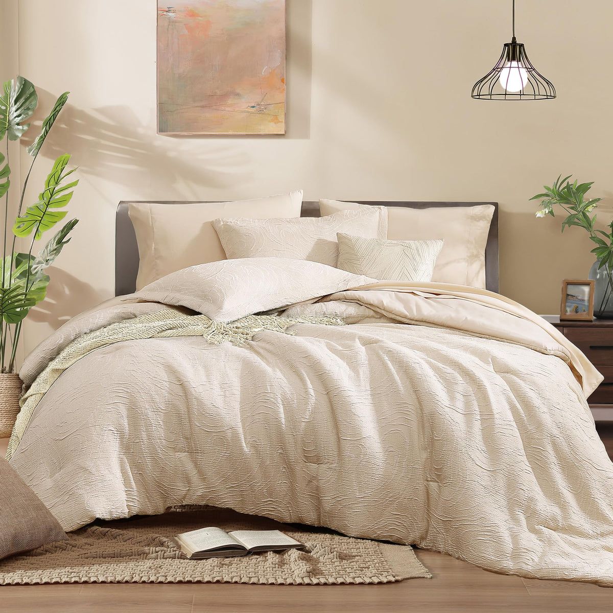 Monbix Queen Comforter Set packaging highlights premium quality for gifting and storage