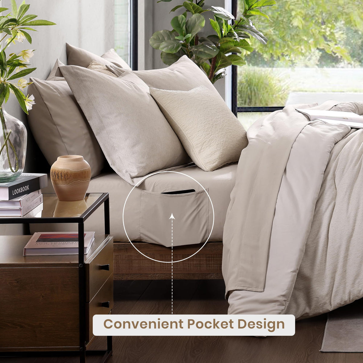 Monbix shams finish the bed with polished, protective pillow covers