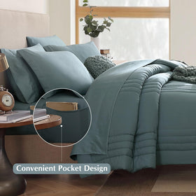 Monbix queen shams paired with the set for a polished bedroom look