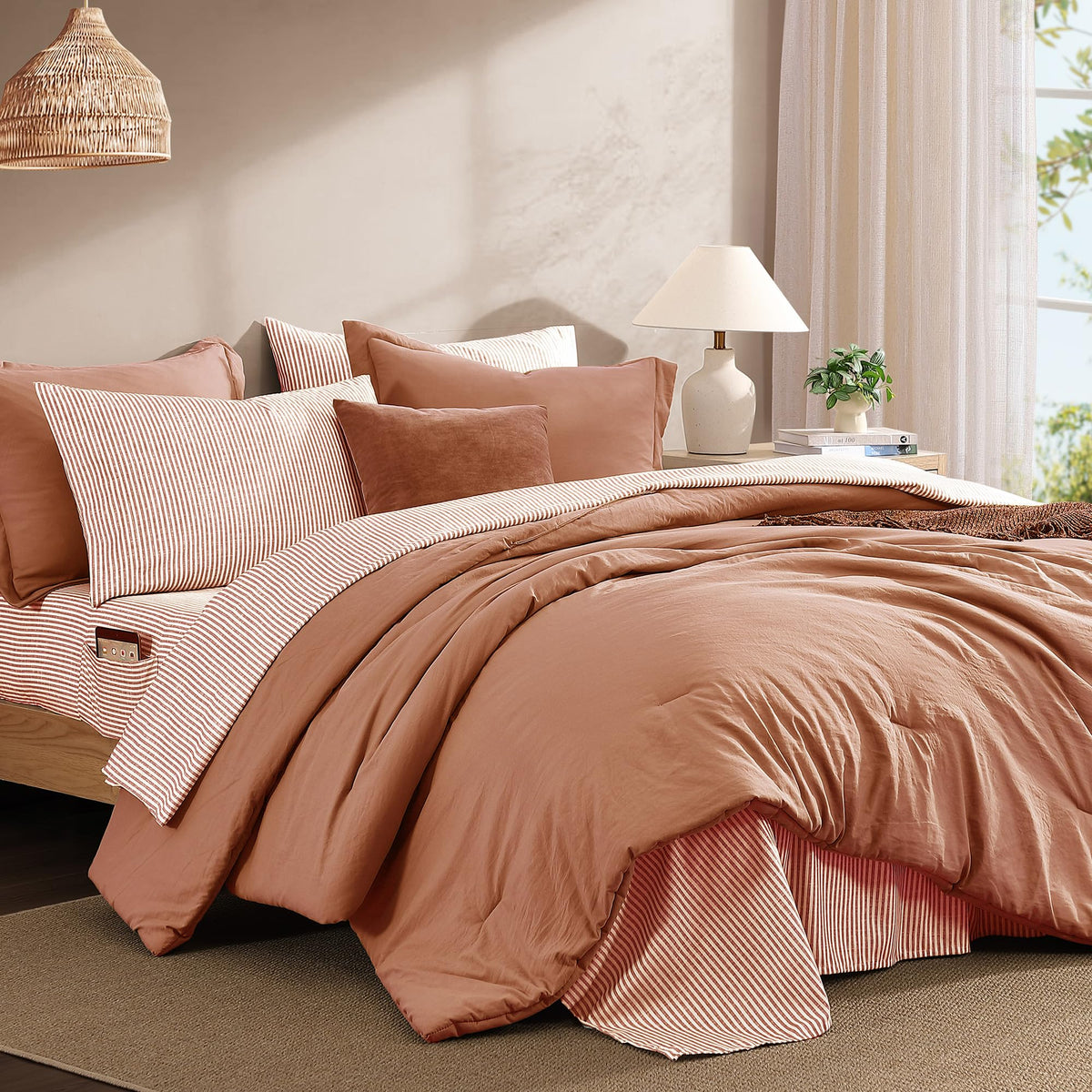 Monbix queen flat sheet 90x102 showcases crisp, breathable bedding