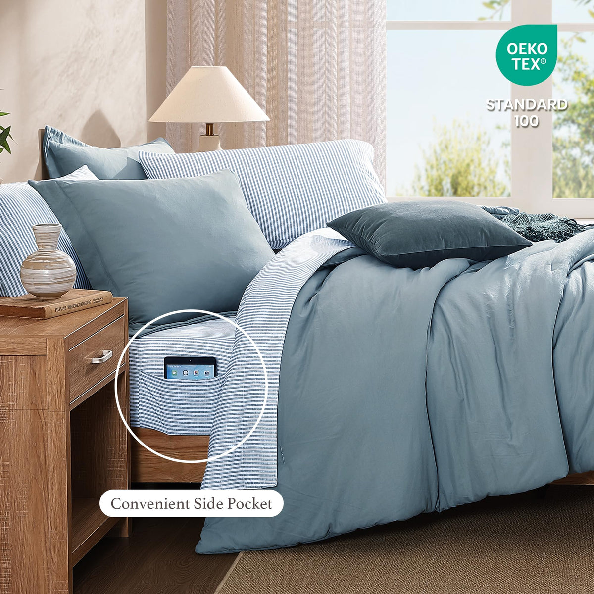 Monbix pillowcases 20x30 pair with the set for comfortable nightly rest.