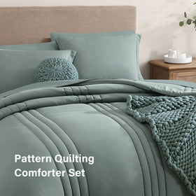 Monbix Queen sham in sage, coordinating pillow accents for clean bedding style.