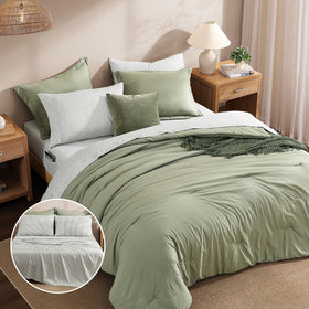 Monbix Queen Shams 20x26 showcase coordinated decor with decorative accents.