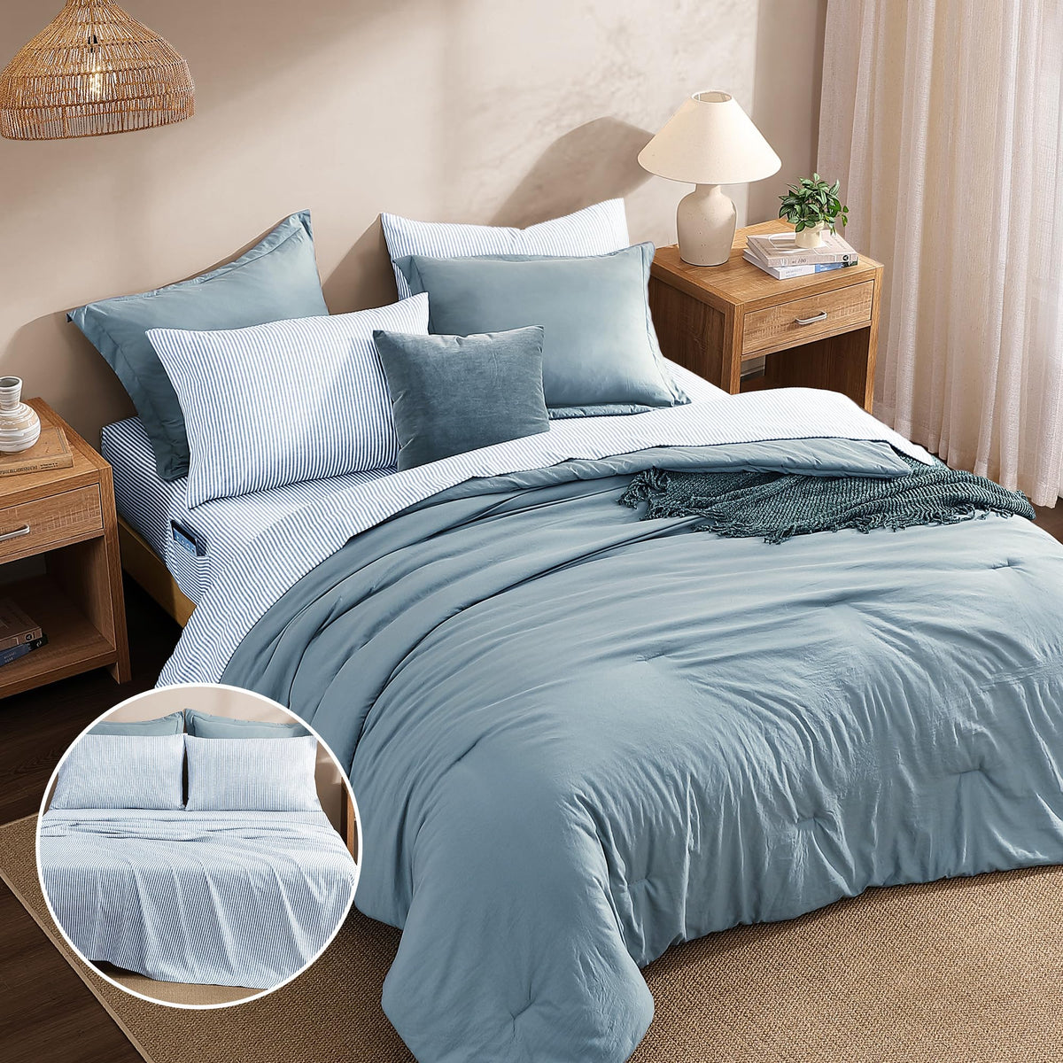 Monbix two shams 20x26 add coordinated hotel-style décor to the bed.