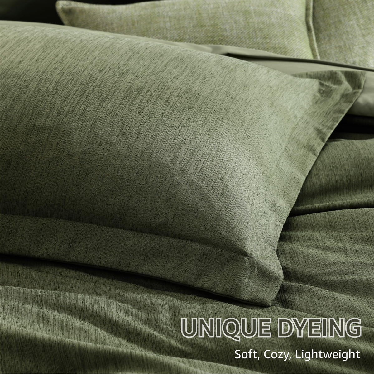 Monbix shams on bed showcase secure fit and coordinated look.