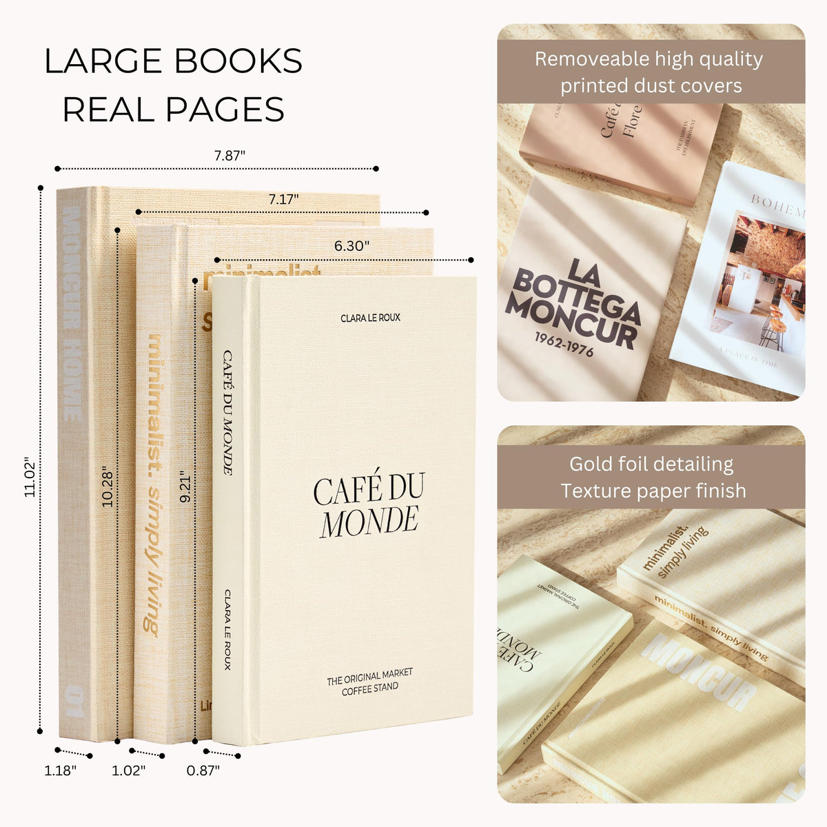 Moncur Home faux books serve as shelf decor and conversation starters.