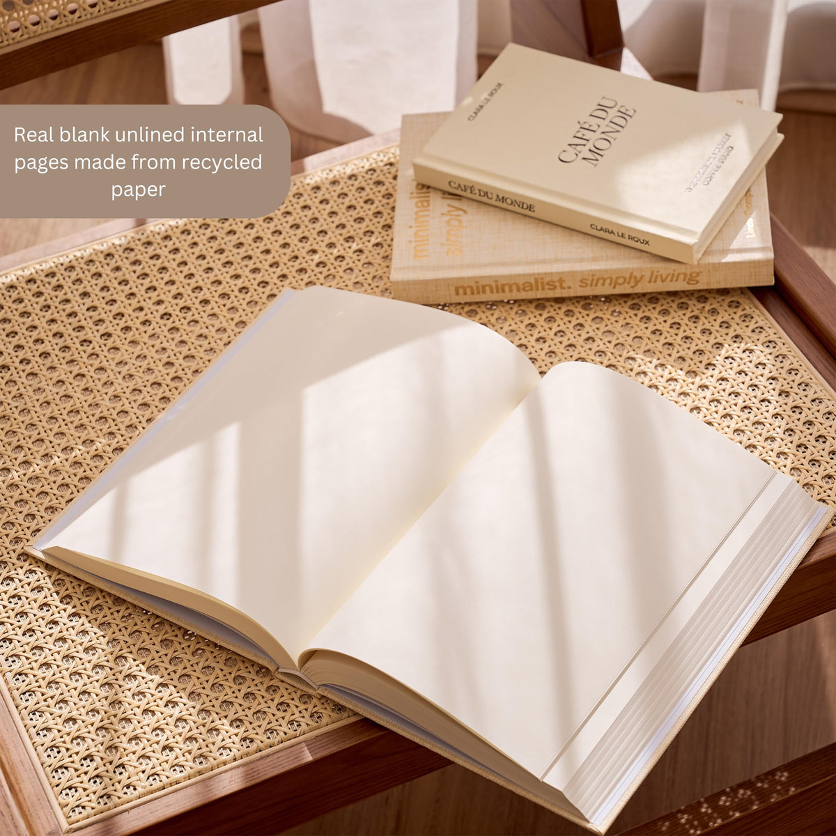 Moncur Home faux books feature a textured matte finish for premium feel.