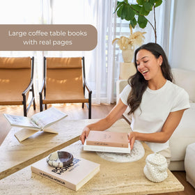 Moncur Home faux books come in varied heights for layered visuals.