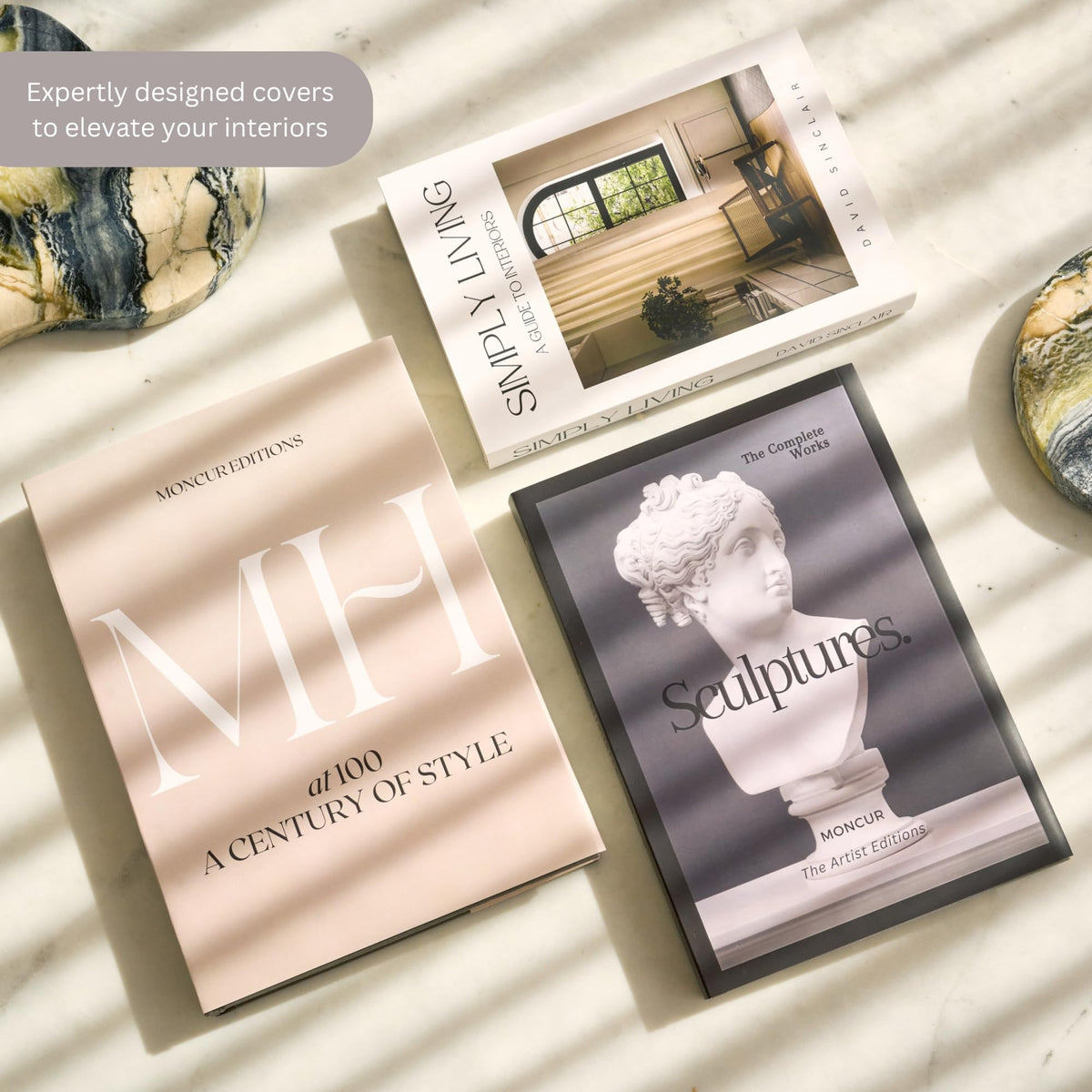 Perfect as photography props or shelf fillers for polished coffee table styling.