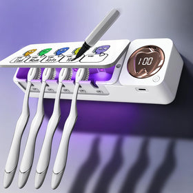 MONIAN toothbrush holder shows 4-slot plus razor configuration for shared bathroom needs