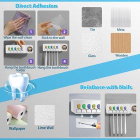 No-drill installation on tile or glass surfaces with strong adhesive