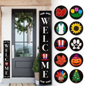 Monjita welcome sign front porch assembly for quick year round setup