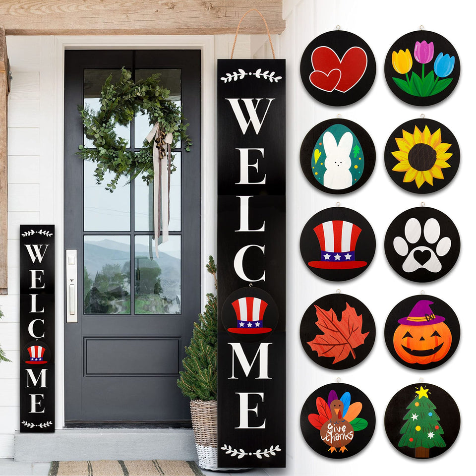 Monjita welcome sign front porch assembly for quick year round setup