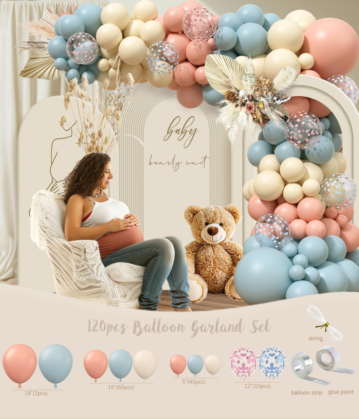Monnberry banner for boy or girl clearly marks the gender theme.
