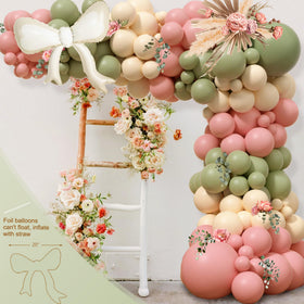 Monnberry floral balloon garland kit completes your party backdrop.
