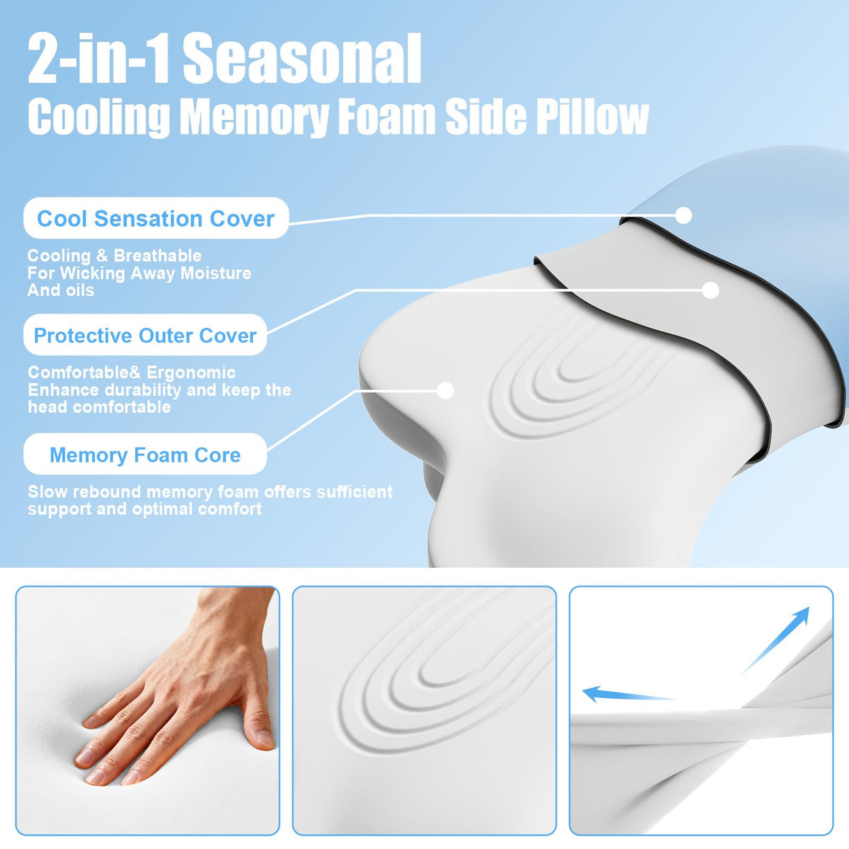 MONSAO ergonomic neck-shoulder design helps align the spine and ease tension.