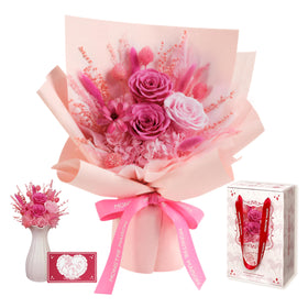 MONSTRE MAISON preserved rose bouquet in pink palette for durable home décor