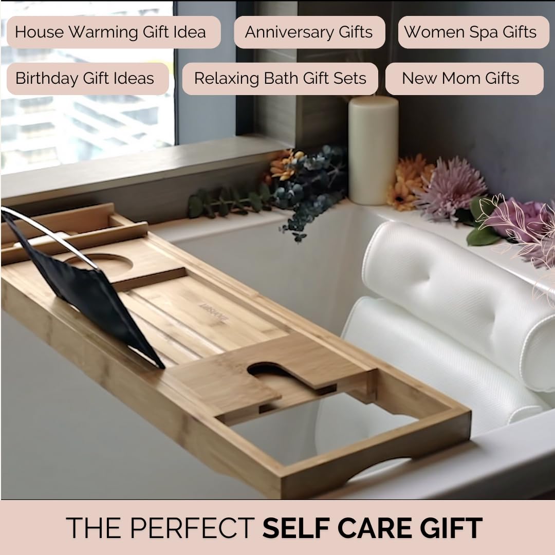 Monsuri gift-ready self-care bath tray set for housewarmings or moms