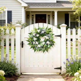 Montekin outdoor-ready wreath performs well in shaded outdoor spaces.