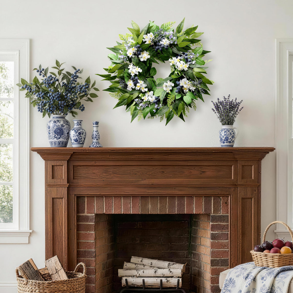 Montekin wreath suits weddings and events as a fresh backdrop.