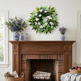 Montekin wreath suits weddings and events as a fresh backdrop.