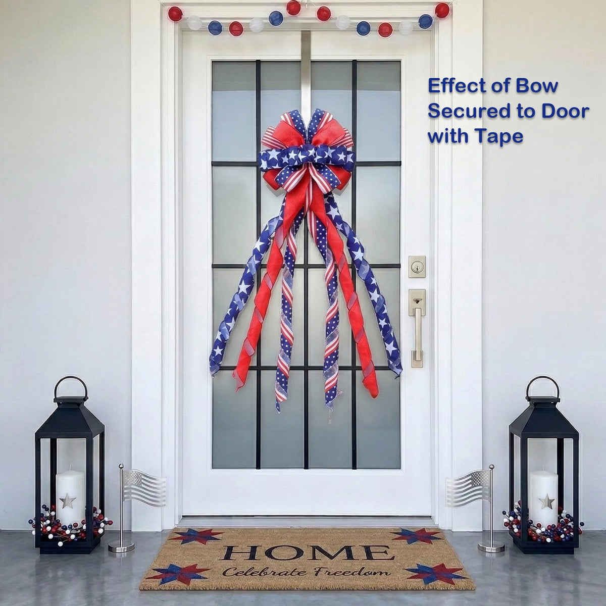 Montekin durable patriotic ribbon bow for year-round decor