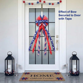 Montekin durable patriotic ribbon bow for year-round decor