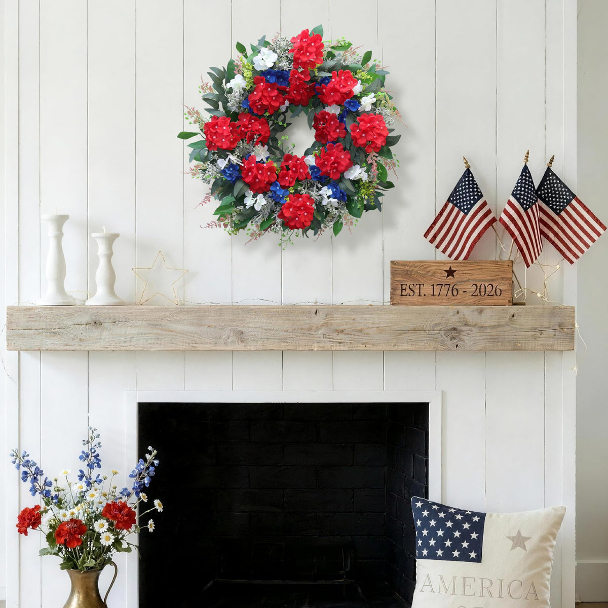 Indoor outdoor wreath by Montekin designed for year-round display and easy styling.