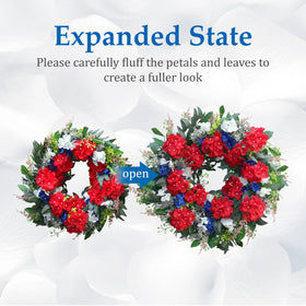 Large wreath mounted on wall or mantel for bold holiday statement by Montekin.
