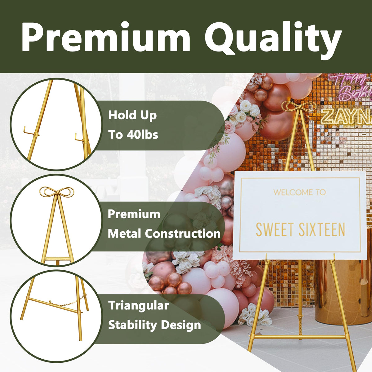 Tool-free setup with adjustable chain for ideal angle.