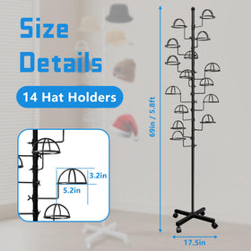 Montex hat rack stand with 360-degree rotating arms for flexible display.