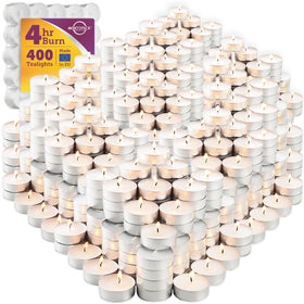 MontoPack unscented tea light in a white tin with a 4-hour, smokeless burn.