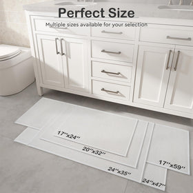 MontVoo 20x32 white bath mat complements modern bathroom decor