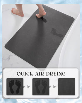 MontVoo anti-slip rubber backing keeps bath mat secure on wet floors.