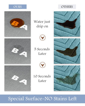MontVoo bath mat diatomaceous earth layer absorbs water quickly.