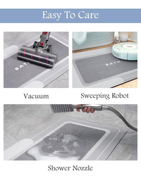 MontVoo bath mat anti-stain surface makes cleaning effortless.