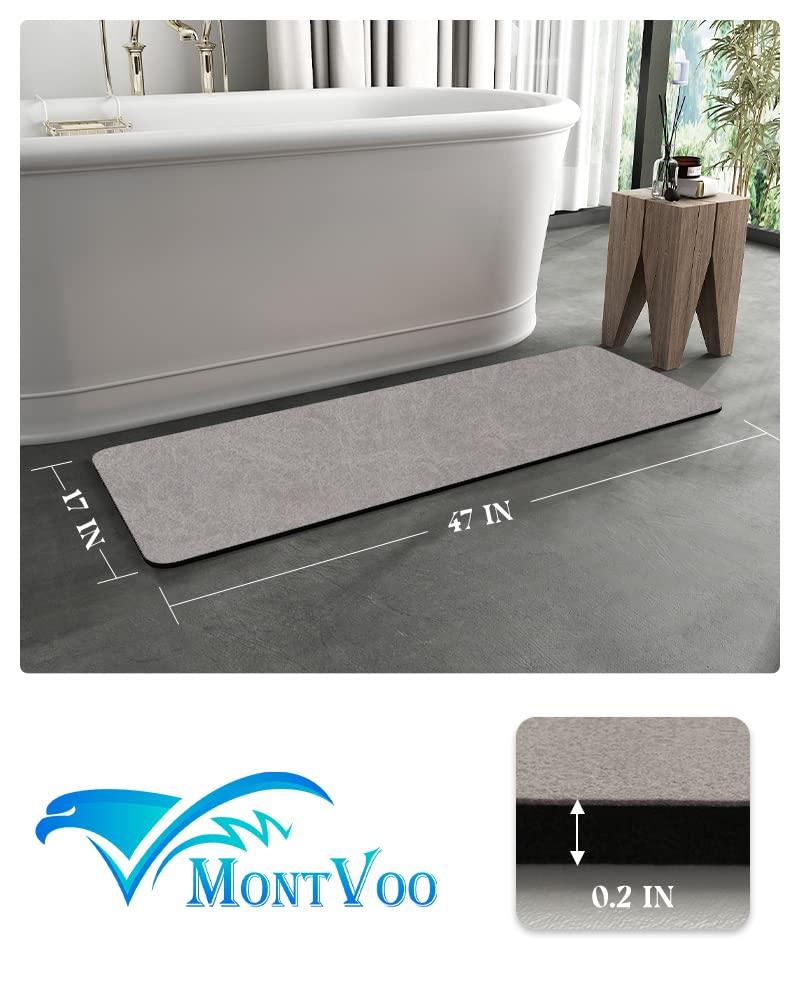 MontVoo bath mat in gray complements decor while staying durable.