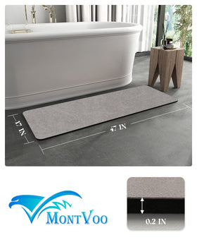 MontVoo bath mat in gray complements decor while staying durable.
