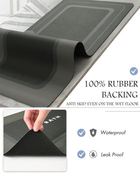 MontVoo bath mat with many tiny pores for quick-dry performance after showers.
