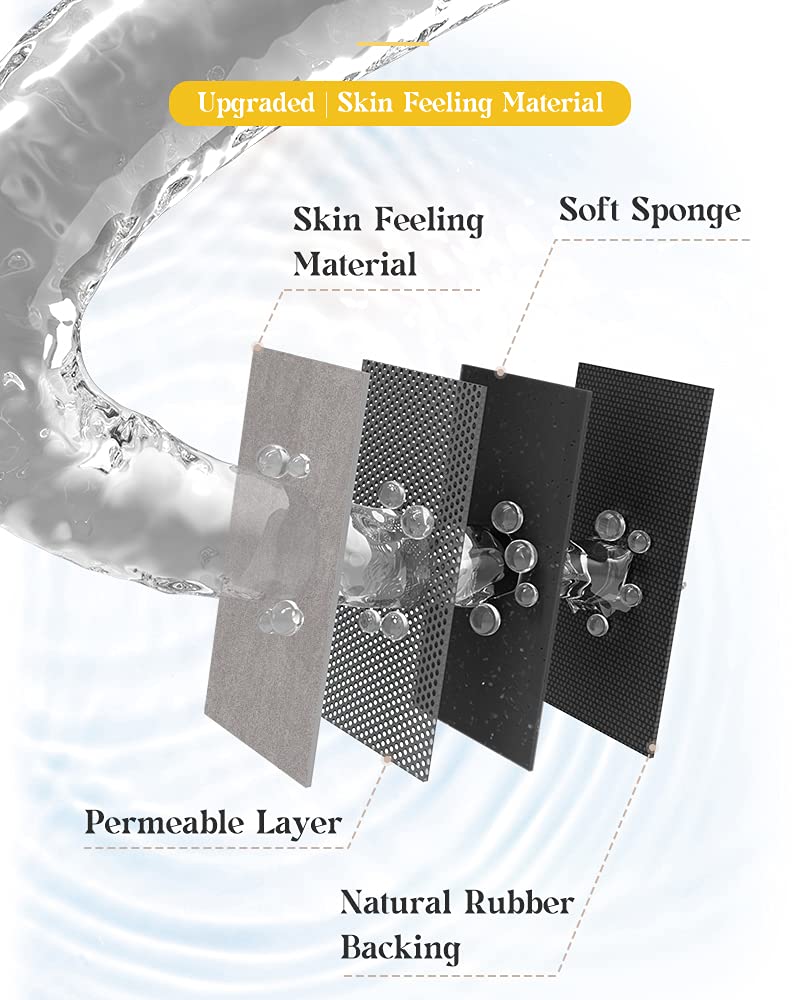 MontVoo quick-dry bath mat speeds moisture evaporation for a tidy bath.