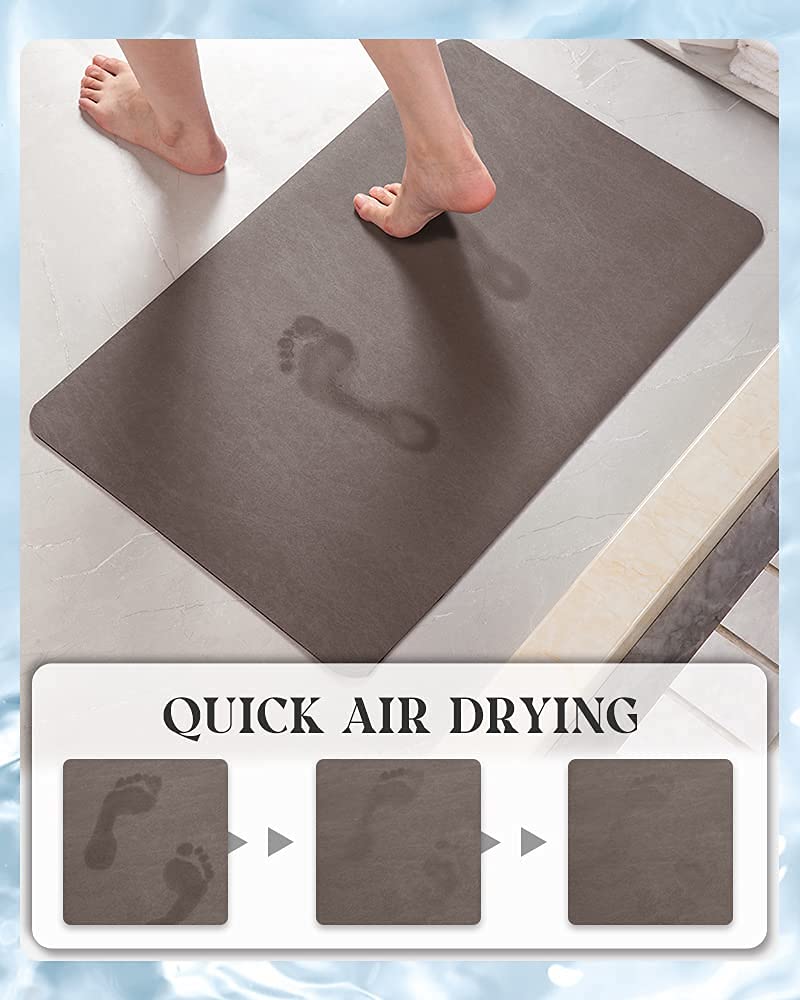 MontVoo bath mat with rubber backing provides anti-slip grip on wet floors.