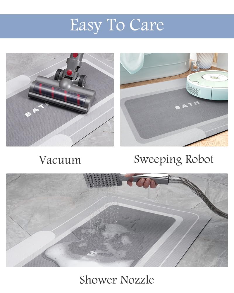 MontVoo bath mat rubber backing prevents water seepage.