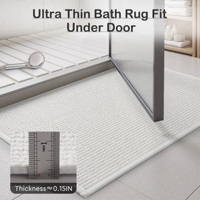 MontVoo washable chenille mat with reinforced edges for durability
